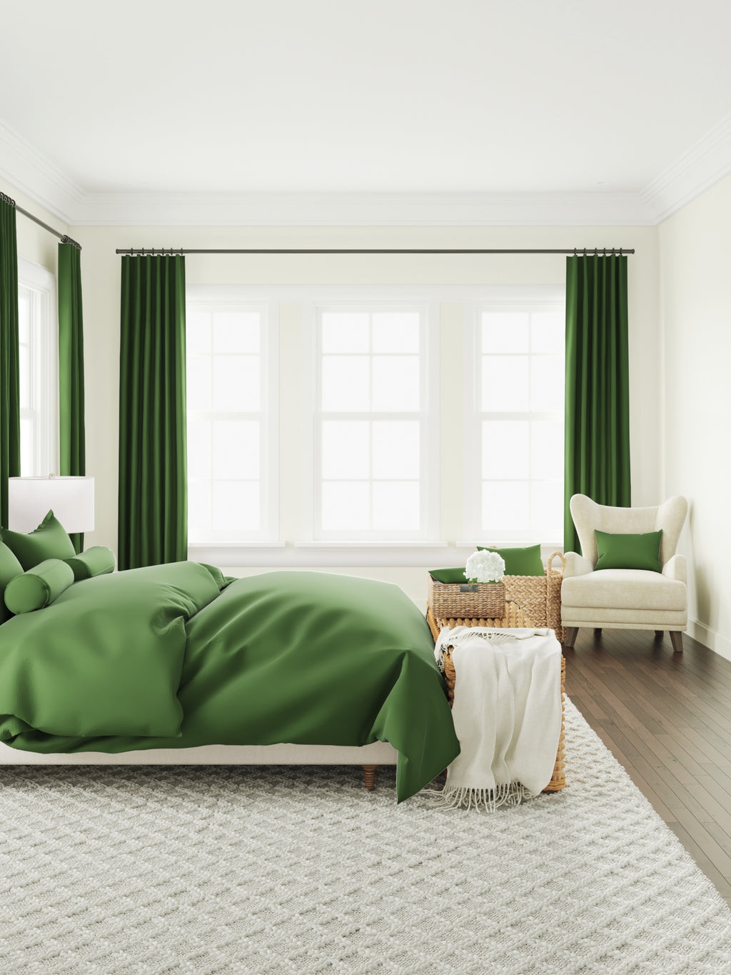 Simple Floor Pillow in Lush Linen - Forest