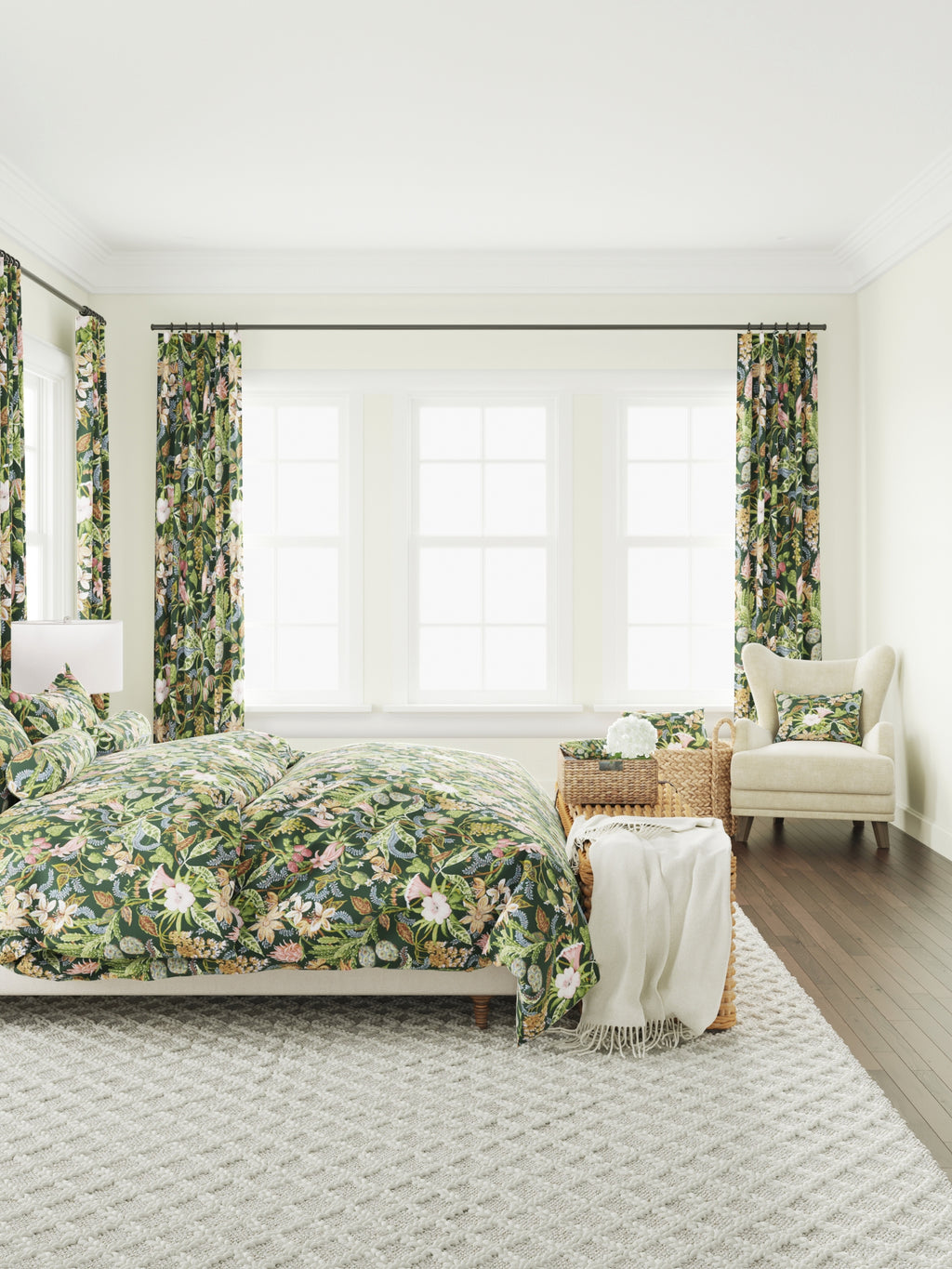 Convertible Drapery in Botanical - Forest