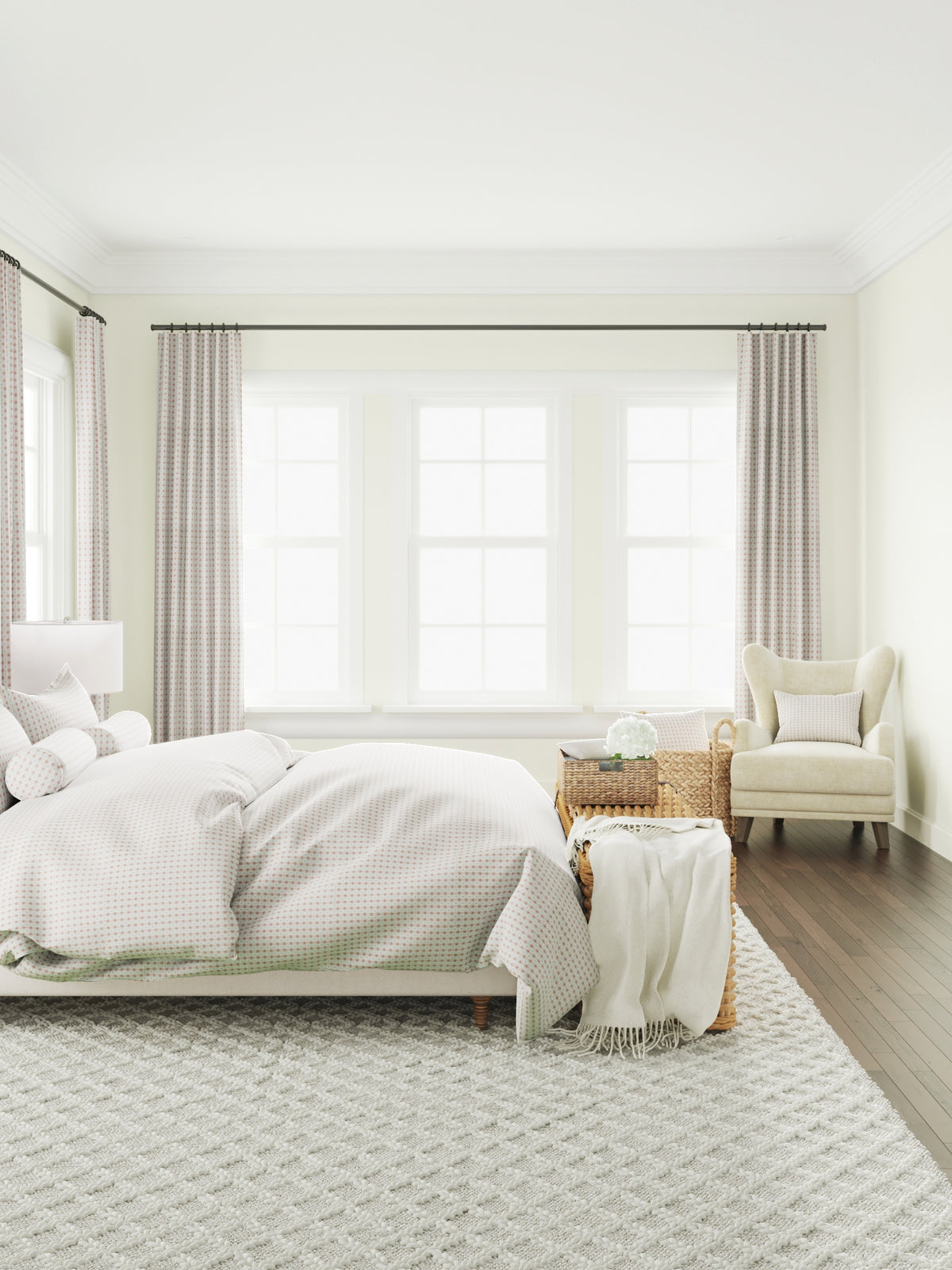 Relaxed Roman Shade in Luxe Gingham - Blush