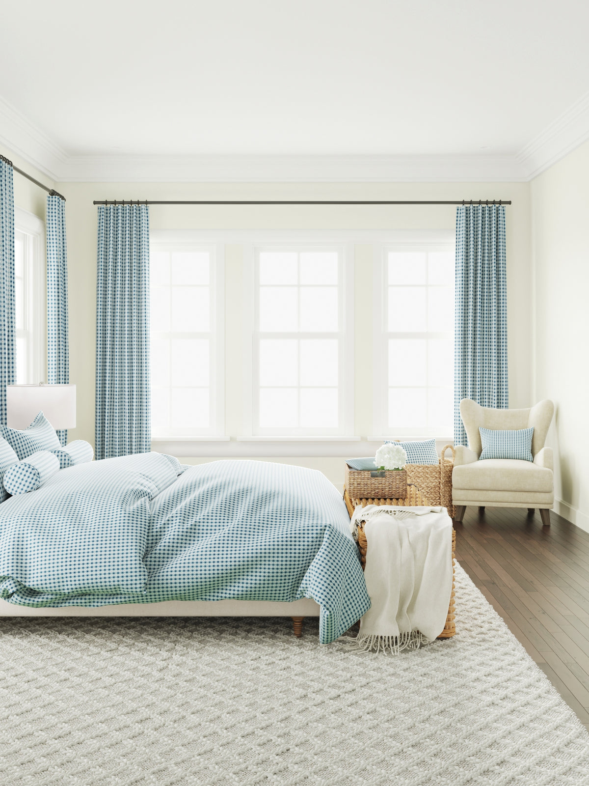 Convertible Drapery in Luxe Gingham - Chambray