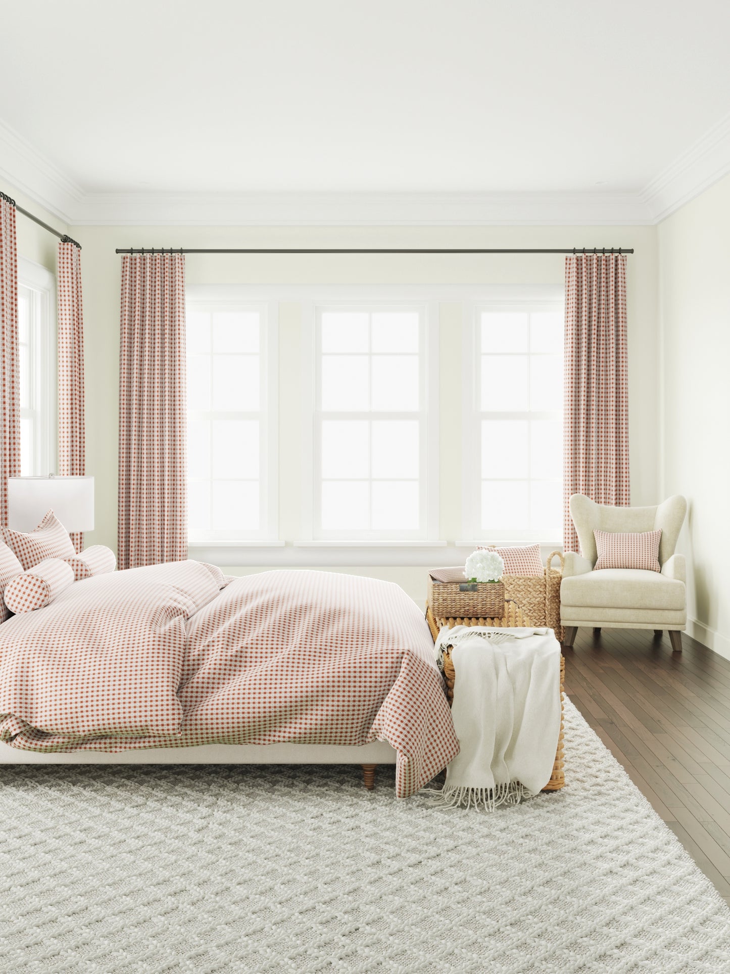 Relaxed Roman Shade in Luxe Gingham - Red