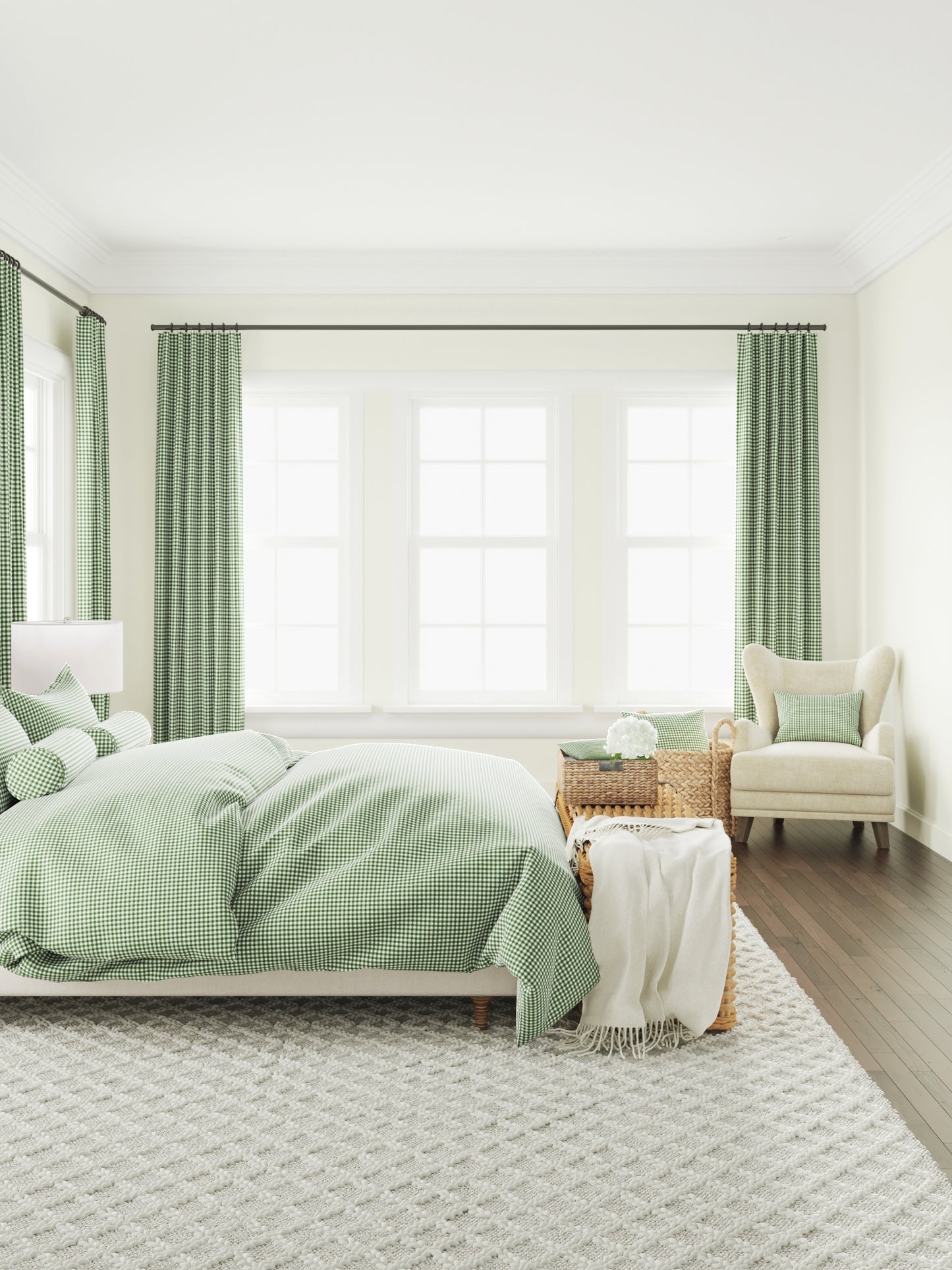 Custom Bench Cushion in Gingham - Fir