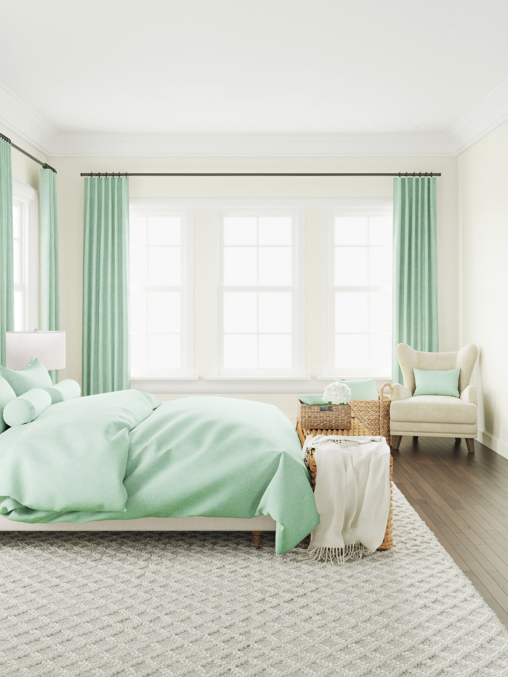 Duvet Cover in Woven Cotton - Aqua