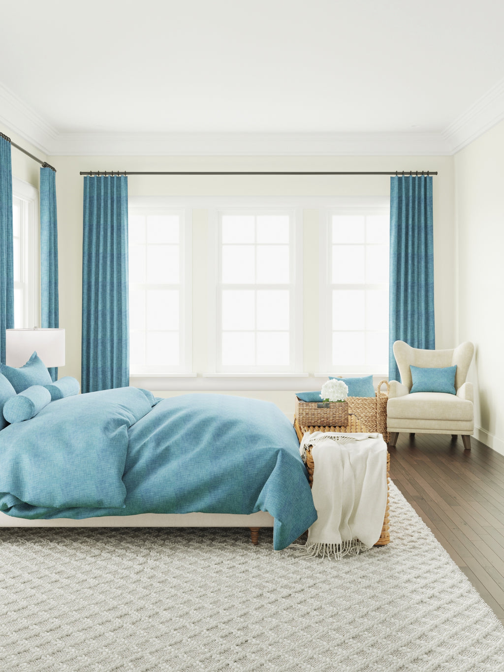 Duvet Cover in Woven Cotton - Deep Blue