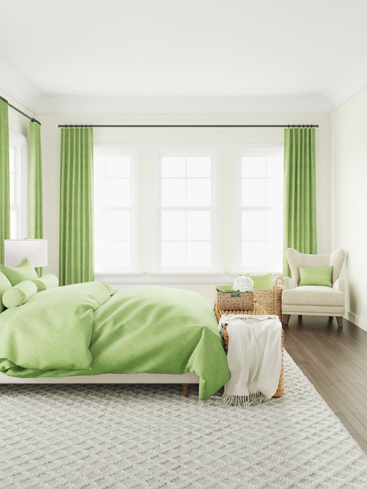 Euro Sham in Woven Cotton - Green