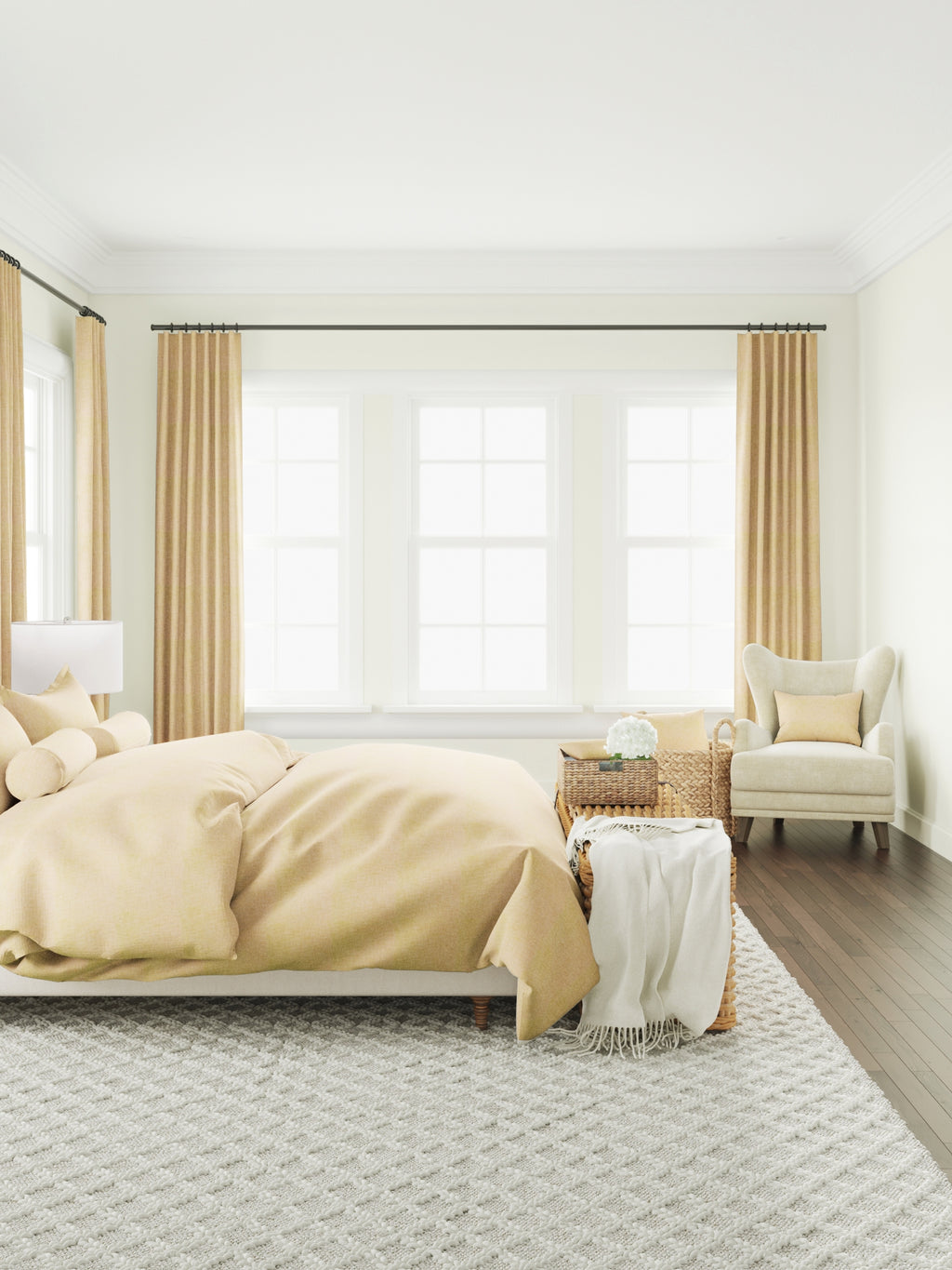 Convertible Drapery in Woven Cotton - Melon