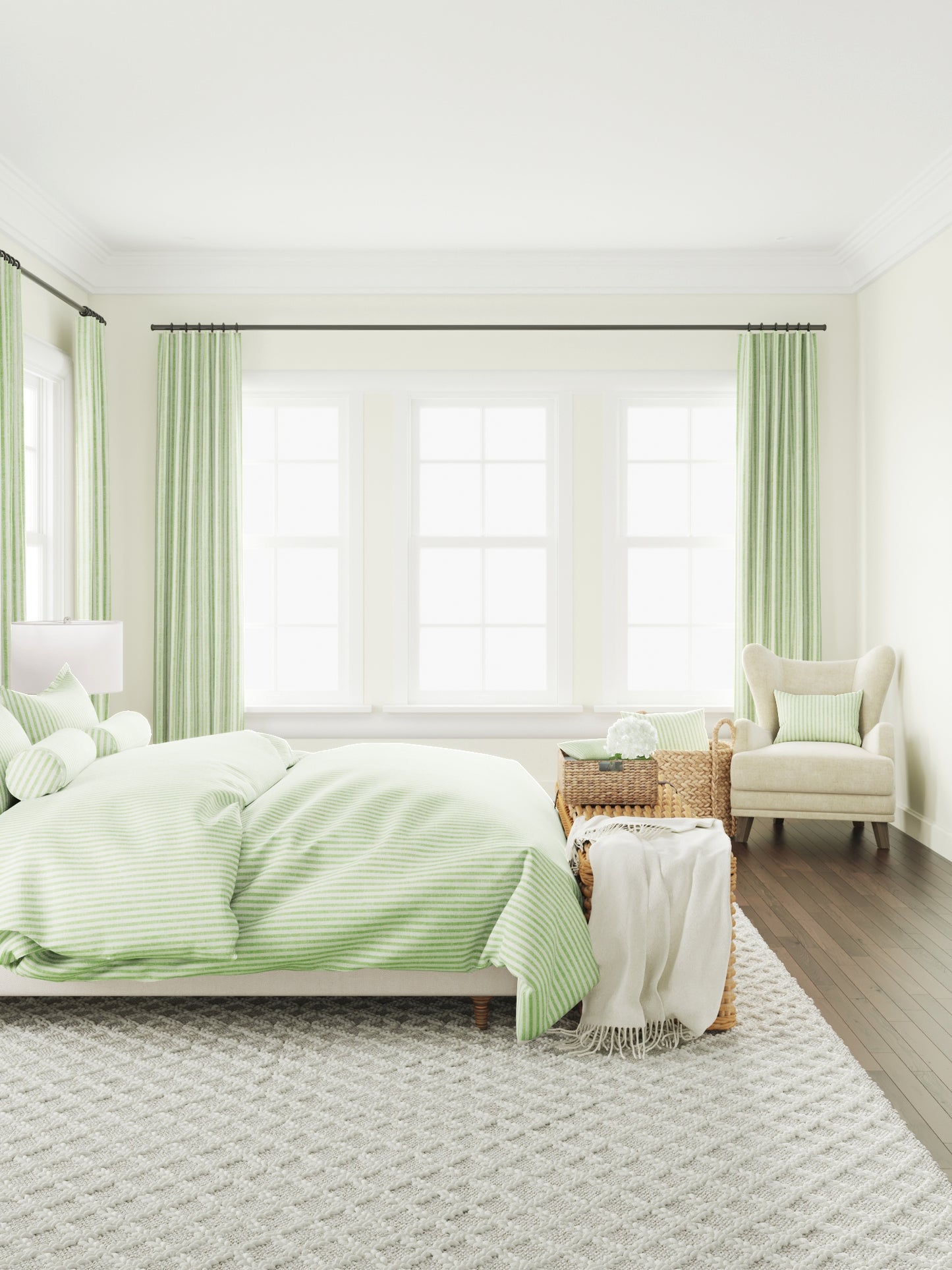 Lumbar Pillow in Candy Shop Stripes - Lime
