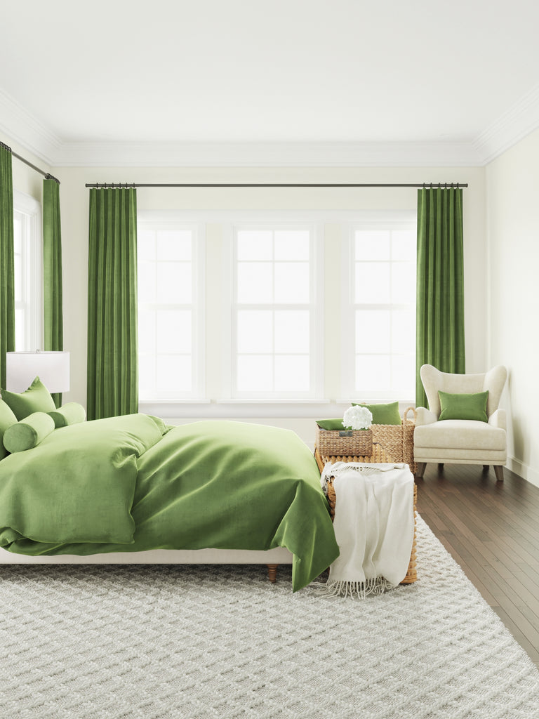 Convertible Drapery in Classic Velvet - Aloe