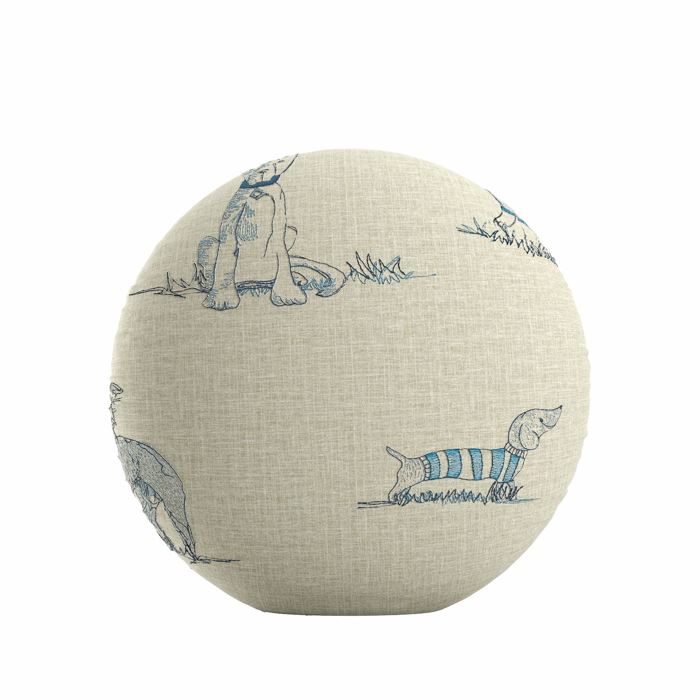 Circular Throw Pillow in Duffy - Bone