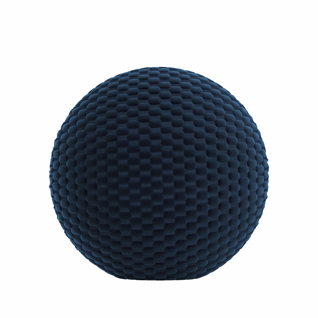 Circular Throw Pillow in Check Mate - Navy