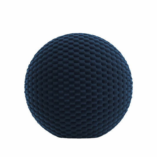 Circular Throw Pillow in Check Mate - Navy