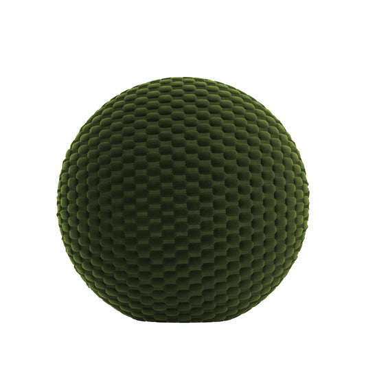 Circular Throw Pillow in Check Mate - Loden