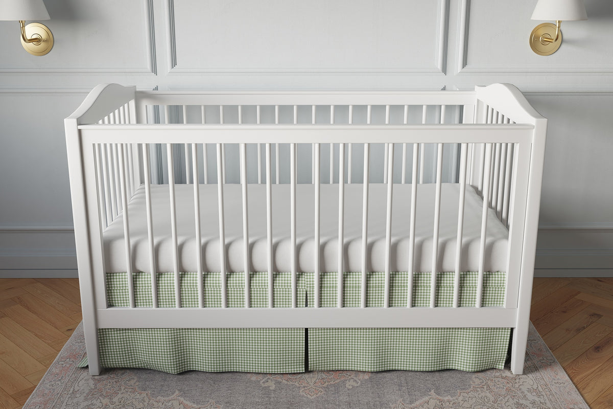 Tailored Bedskirt in Gingham - Sage