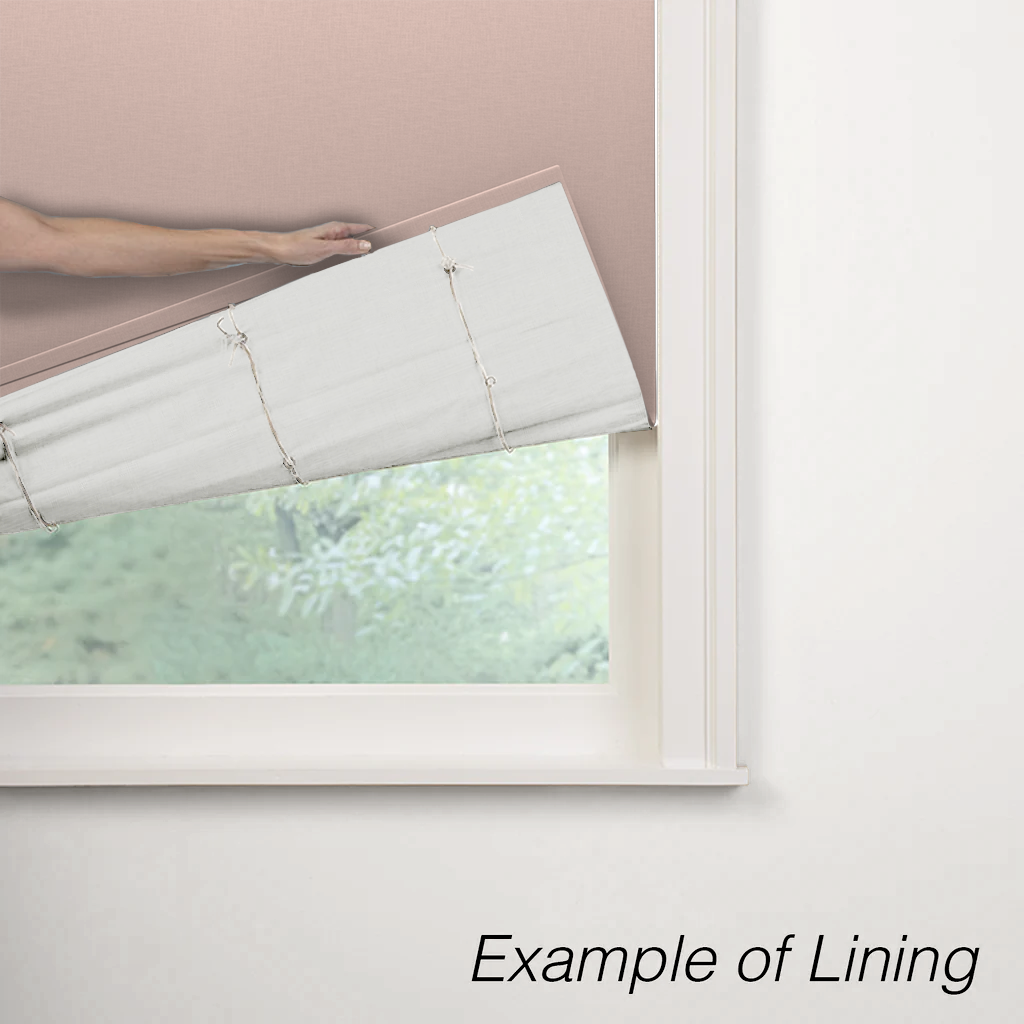 Flat Roman Shade in Classic Linen - Blush