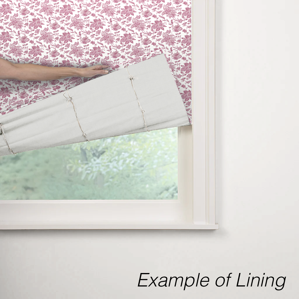 Flat Roman Shade in Toile - Strawberry