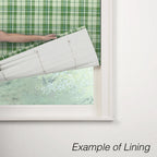 Relaxed Roman Shade in Summer Plaid - Green Apple