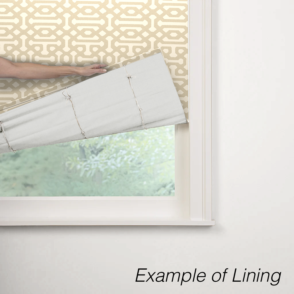 Flat Roman Shade in Sunbrella® Fretwork - Flax