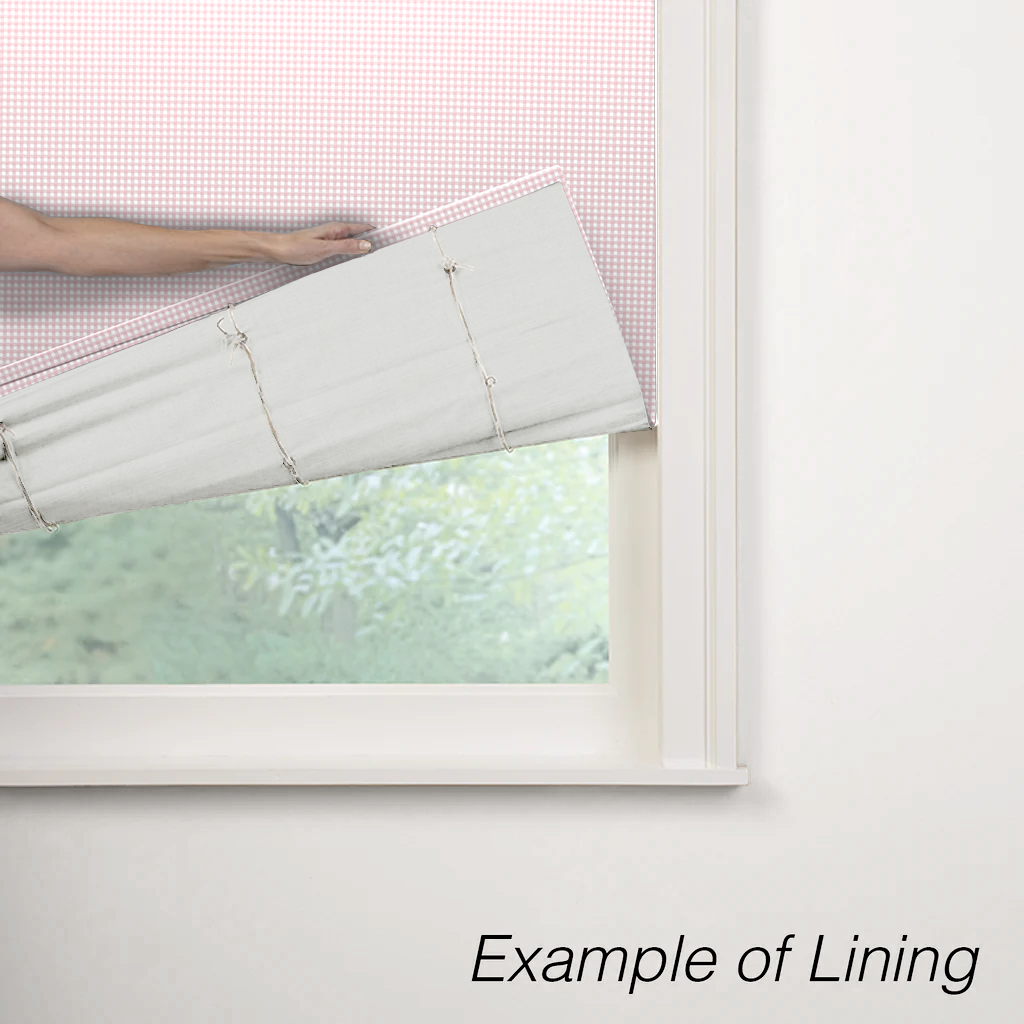 Flat Roman Shade in Gingham - Light Pink