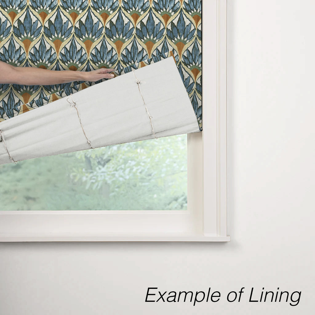 Flat Roman Shade in Petal Press - Aquamarine