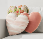 Heart Pillow in Up in the Sky - Blush