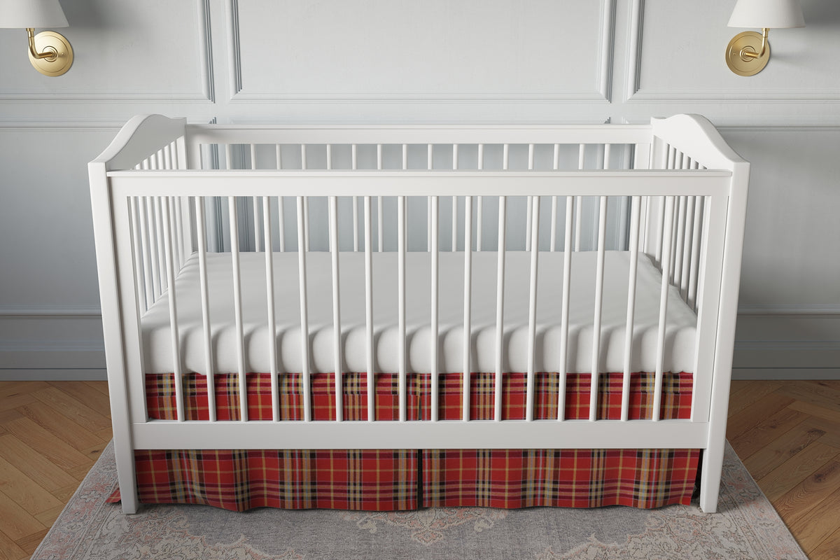 Tailored Bedskirt in Tartan - Redwood