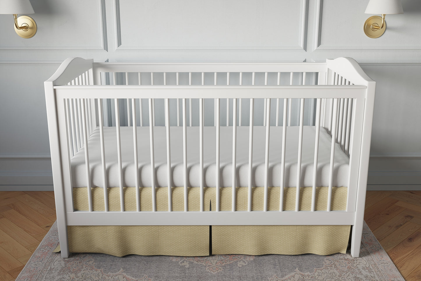 Tailored Bedskirt in Ditsy - Latte