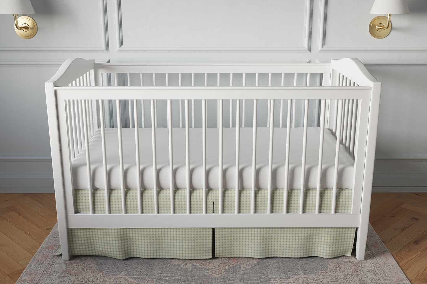 Tailored Bedskirt in Luxe Gingham - Wheat