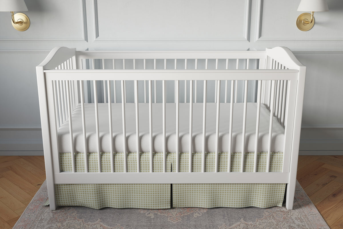 Tailored Bedskirt in Luxe Gingham - Wheat