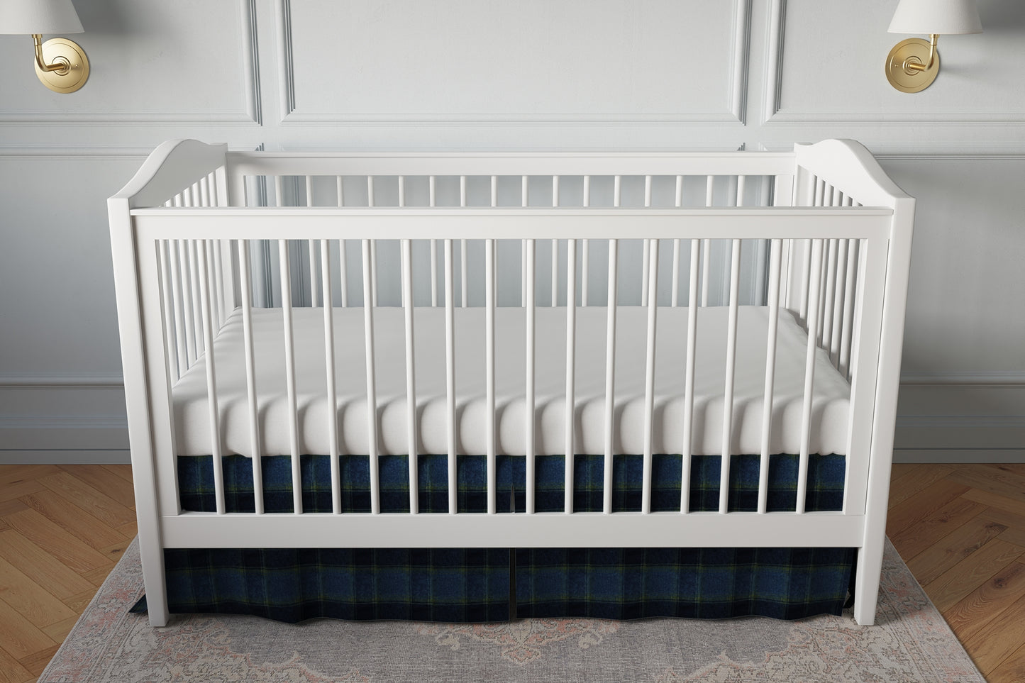 Tailored Bedskirt in Cozy Cabin - Ink