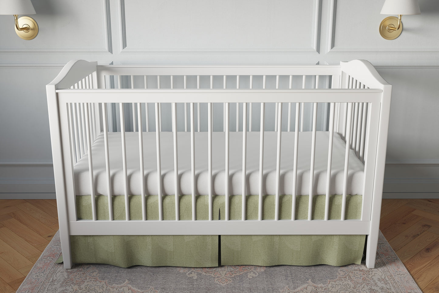 Tailored Bedskirt in Make Waves - Parchment