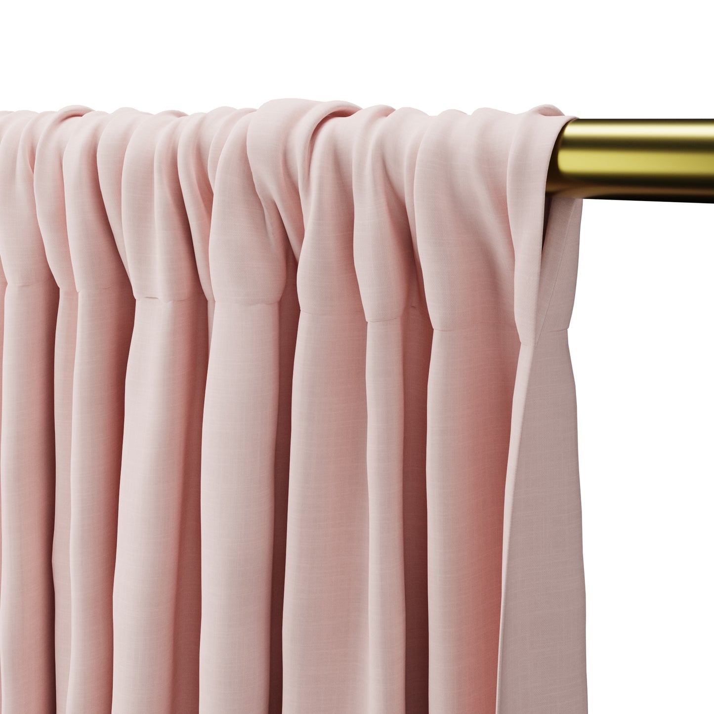 Dual Rod Pocket Curtains in Classic Linen - Blush