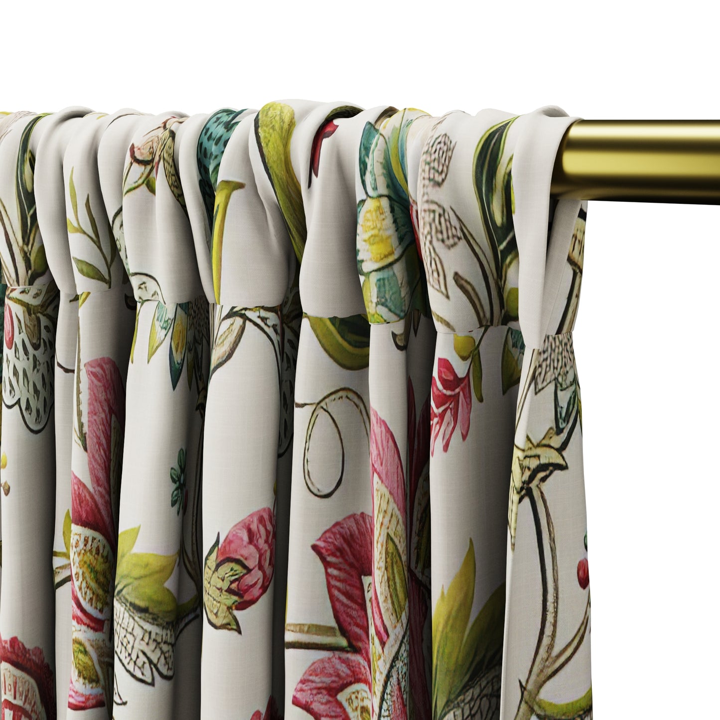 Dual Rod Pocket Curtains in Fleur de Leaf - Blossom