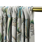 Dual Rod Pocket Curtains in Fleur de Leaf - True Blue