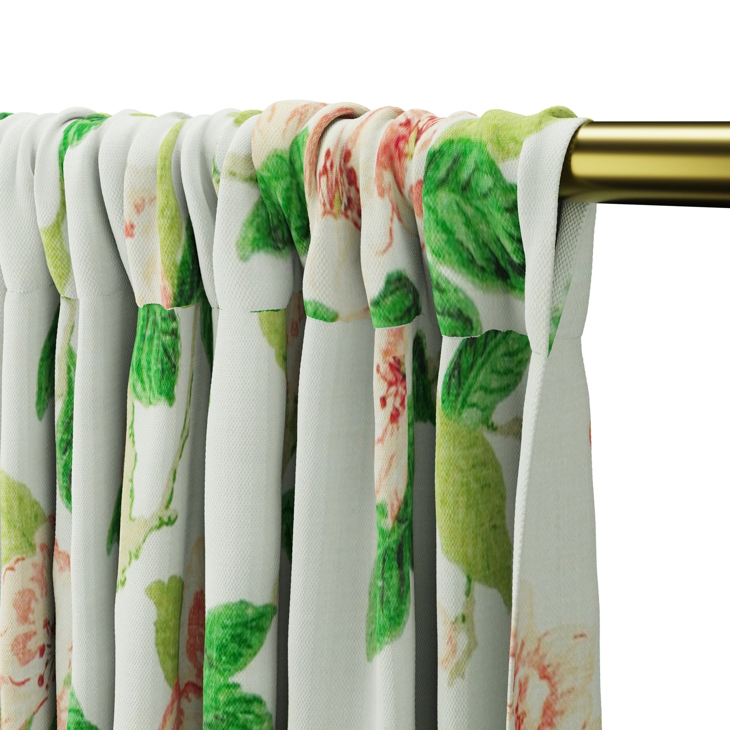 Dual Rod Pocket Curtains in Grandma's Floral - Coral