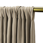 Dual Rod Pocket Curtains in Little White Line - Cognac