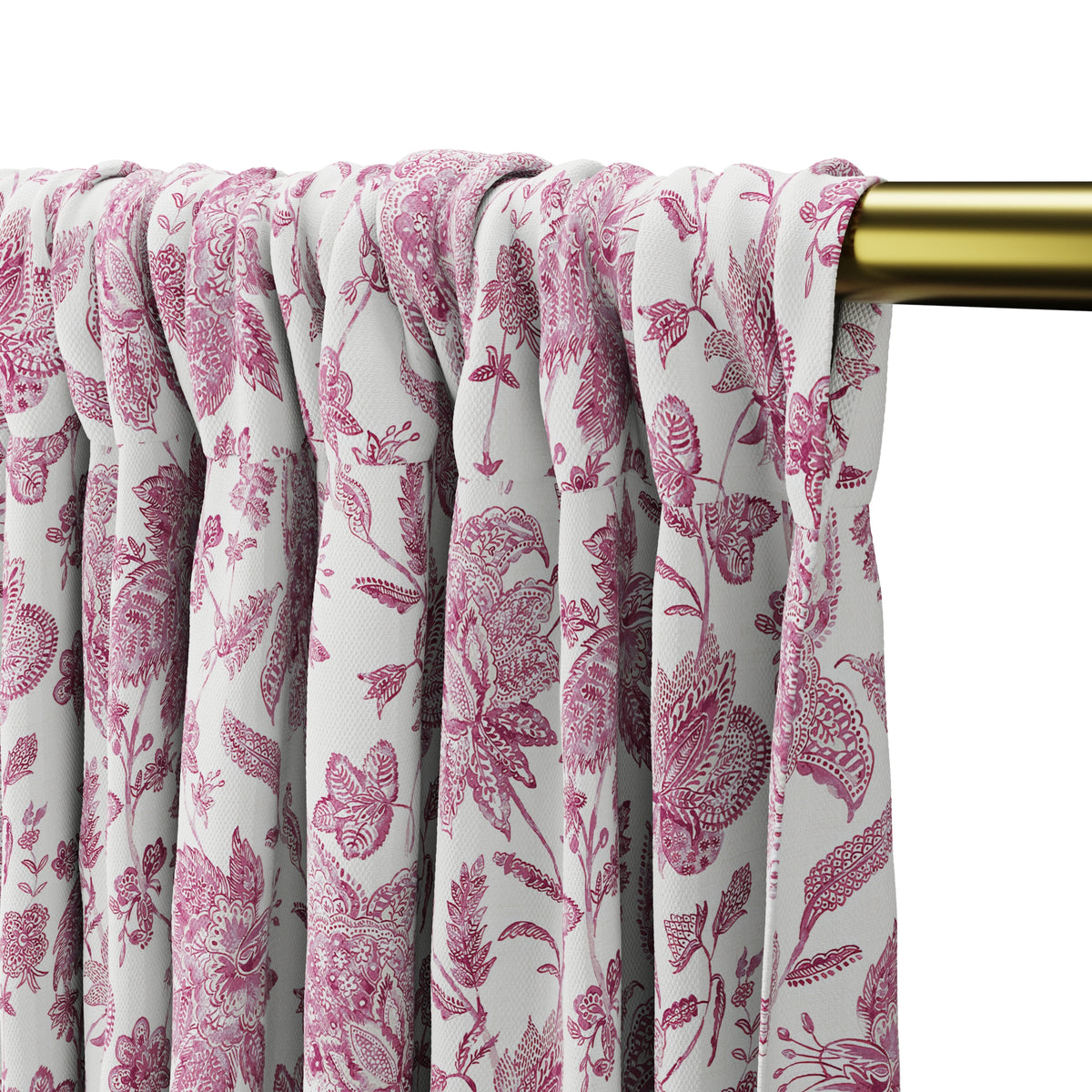 Dual Rod Pocket Curtains in Toile - Strawberry