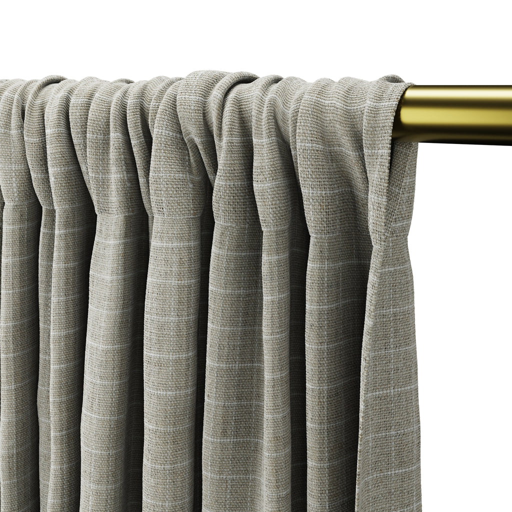 Dual Rod Pocket Curtains in 100% Linen - Hazelnut
