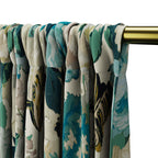 Dual Rod Pocket Curtains in Garden Tea Time - Blue Haze