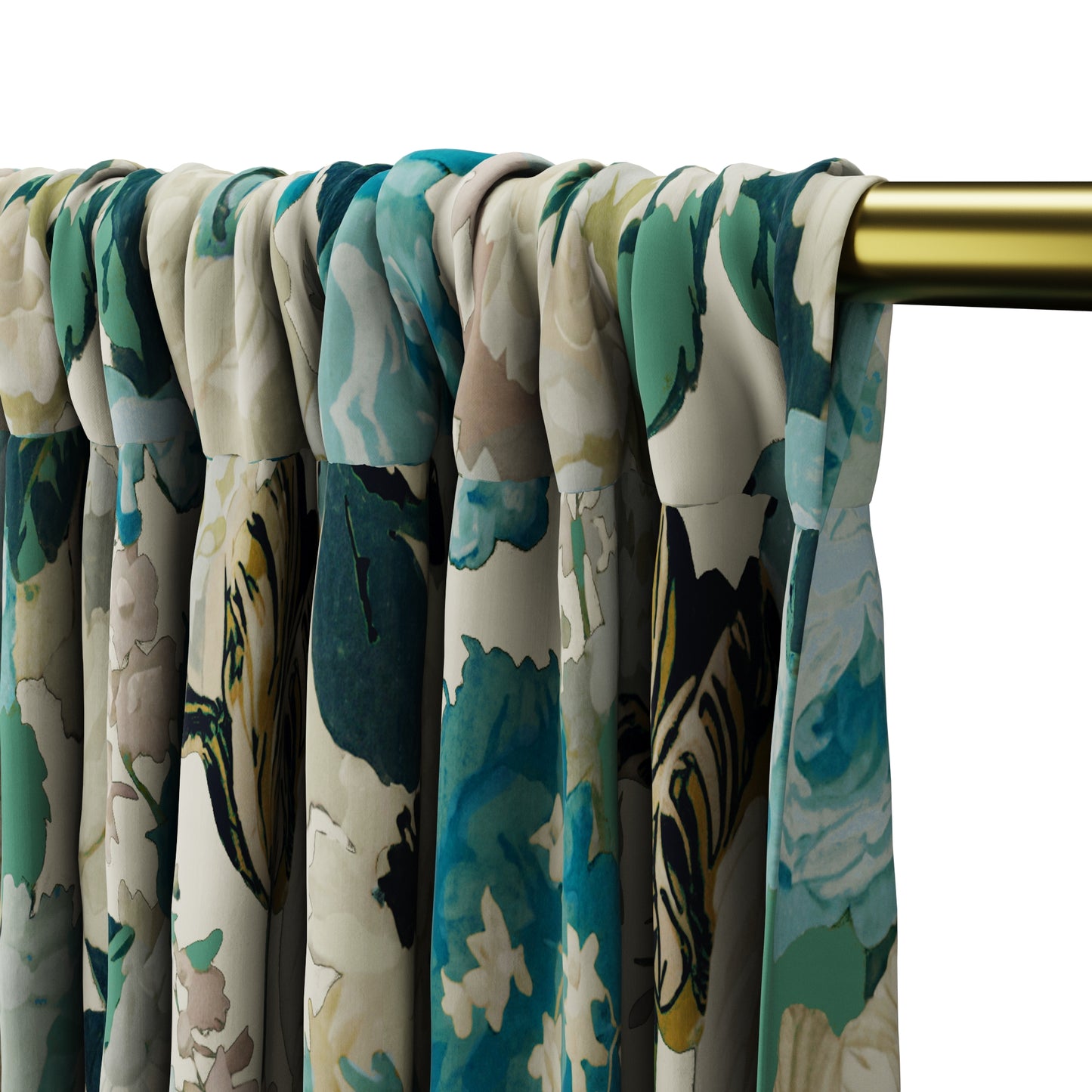 Dual Rod Pocket Curtains in Garden Tea Time - Blue Haze