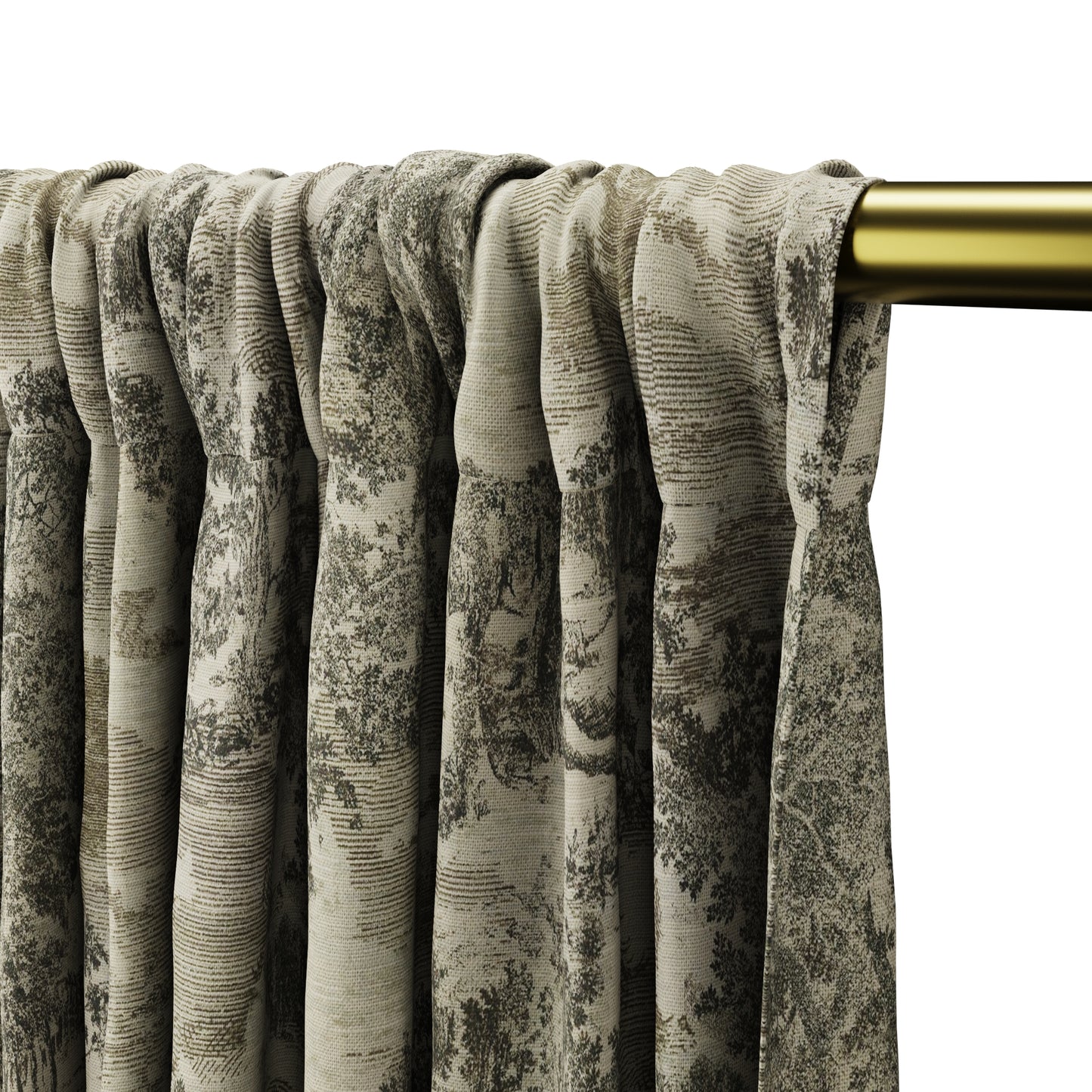 Dual Rod Pocket Curtains in Country Toile - Onyx