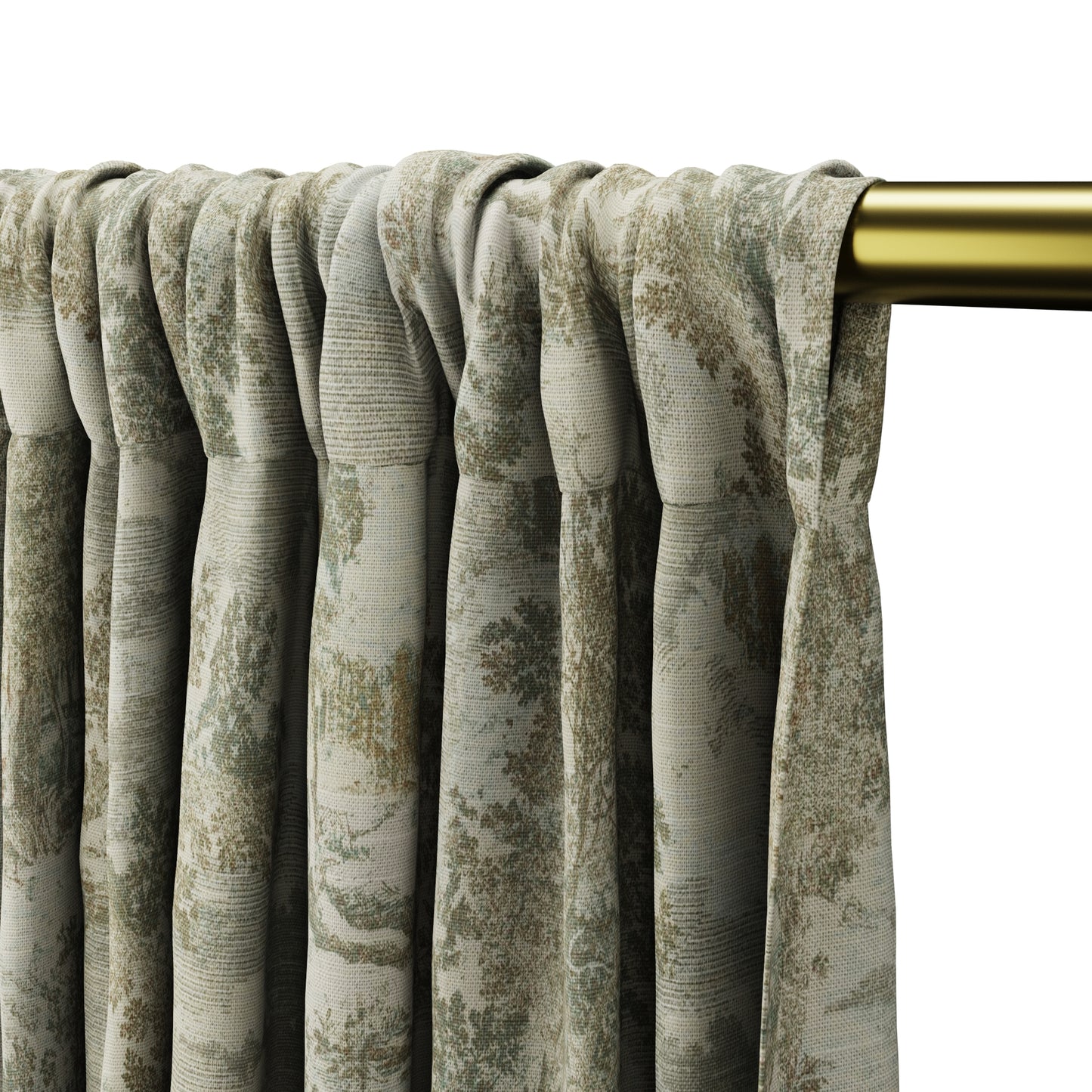 Dual Rod Pocket Curtains in Country Toile - Ivy