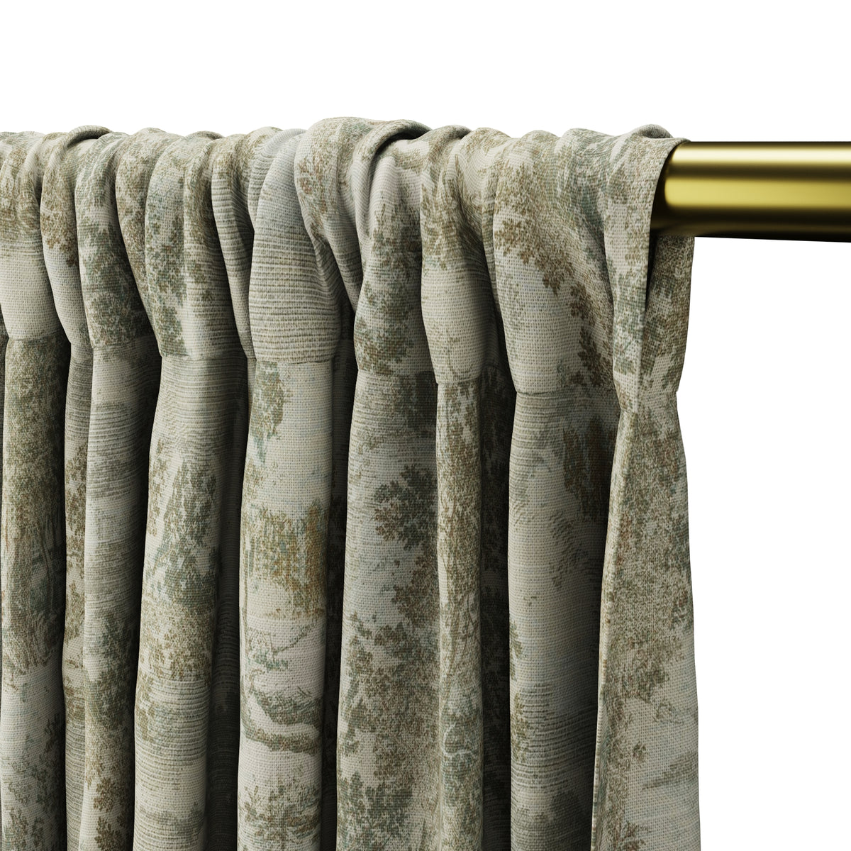 Dual Rod Pocket Curtains in Country Toile - Ivy