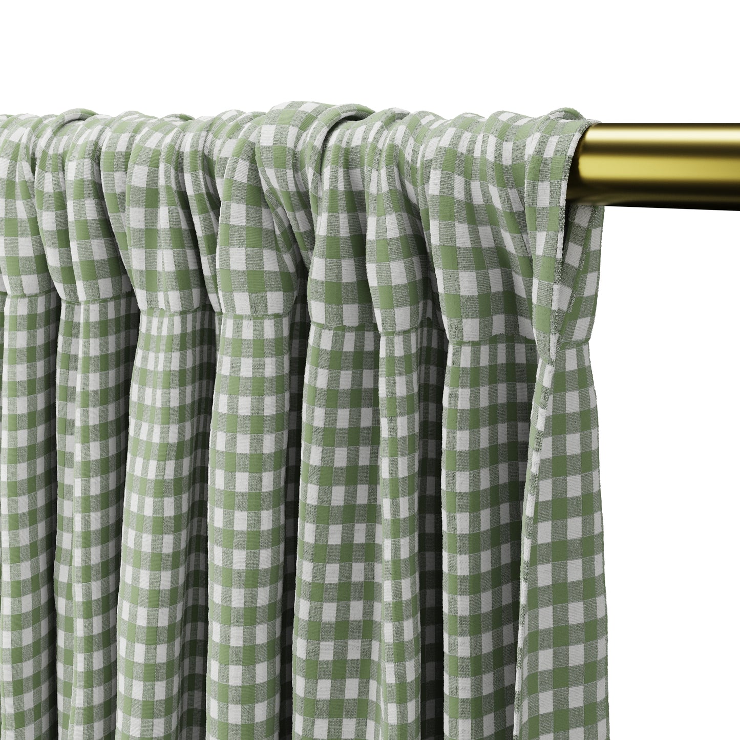 Dual Rod Pocket Curtains in Gingham - Sage