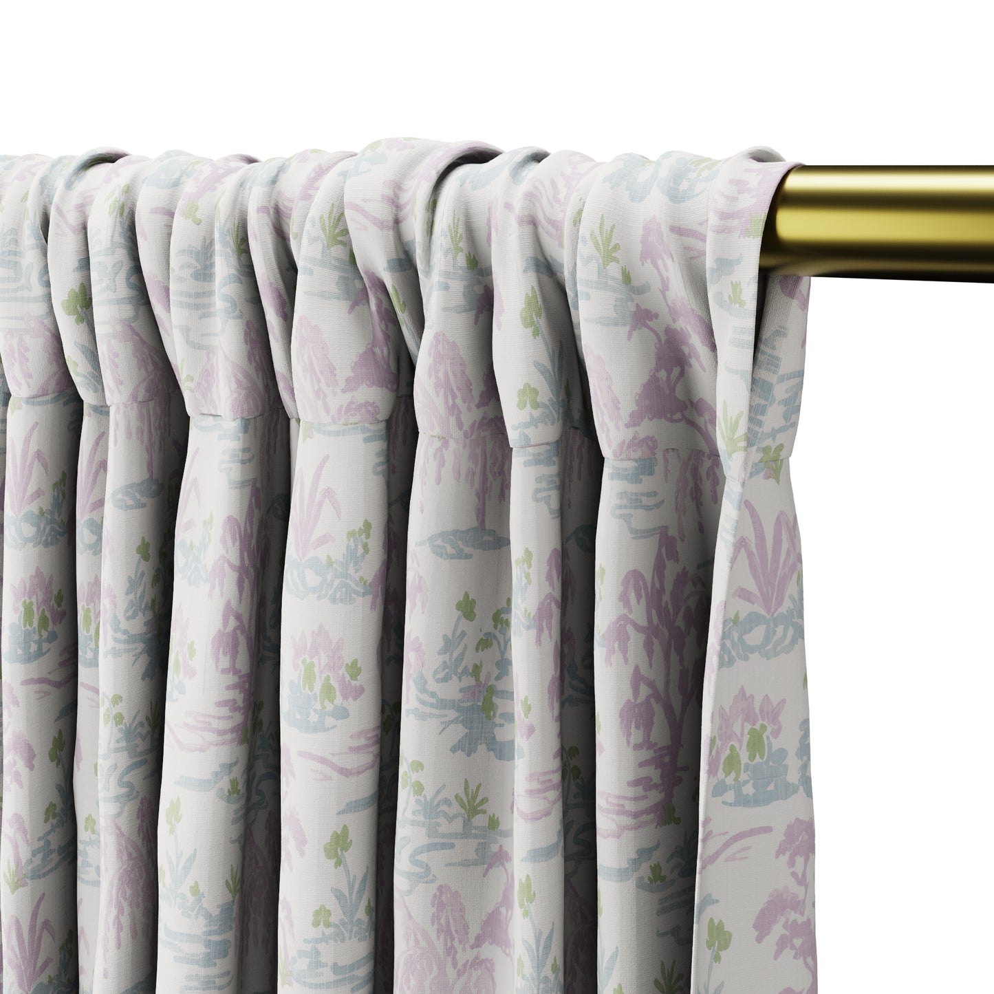Dual Rod Pocket Curtains in Meadow - Lavender
