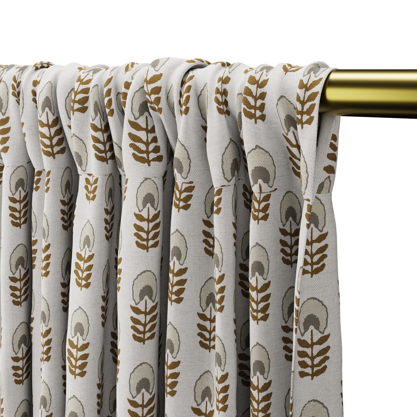 Dual Rod Pocket Curtains in Mini Florals - Birch