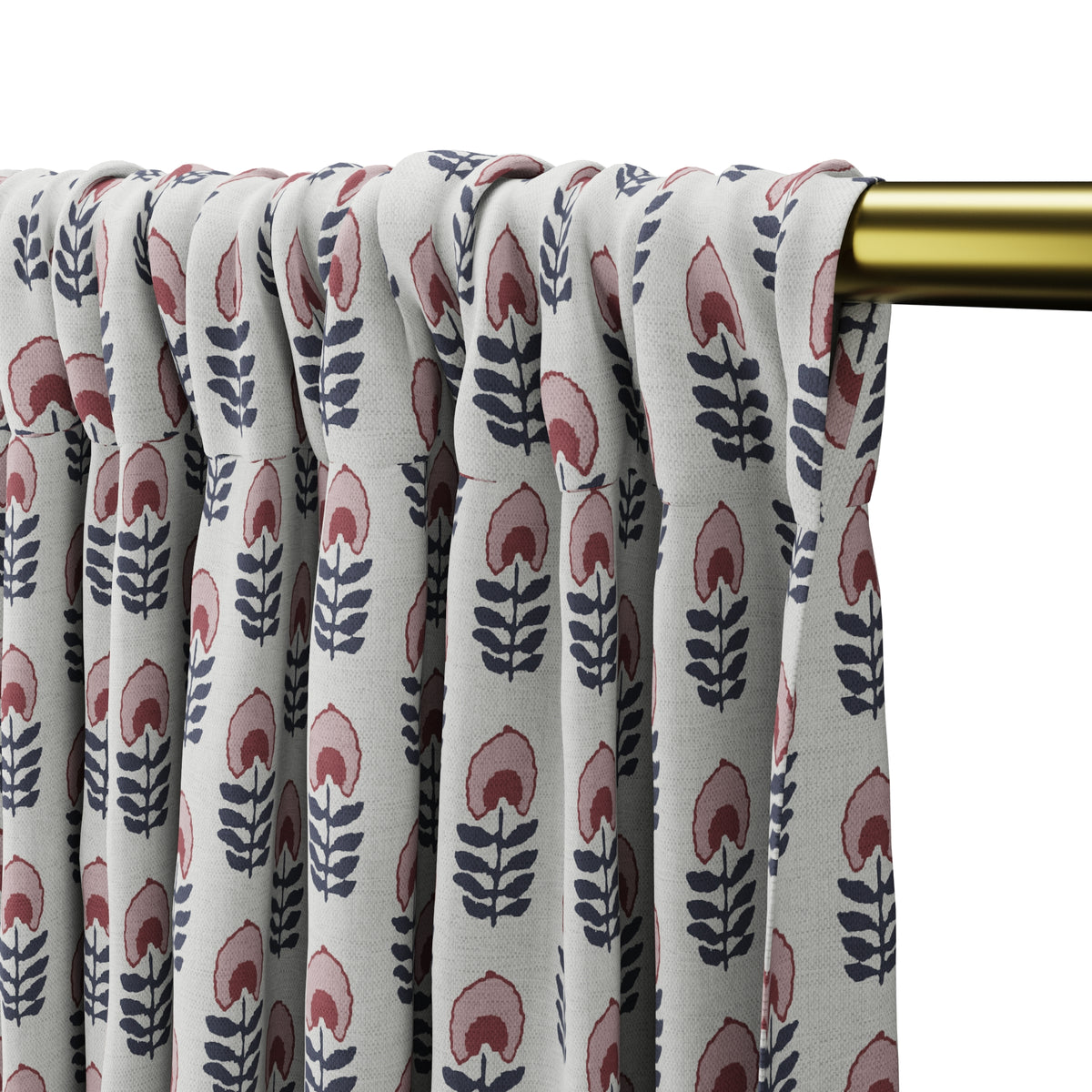Dual Rod Pocket Curtains in Mini Florals - Mulberry