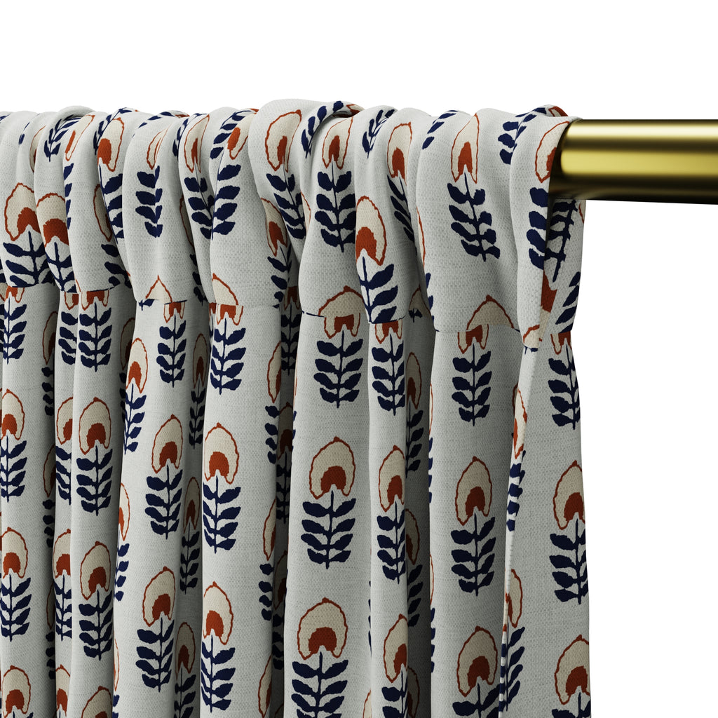 Dual Rod Pocket Curtains in Mini Florals - Pottery