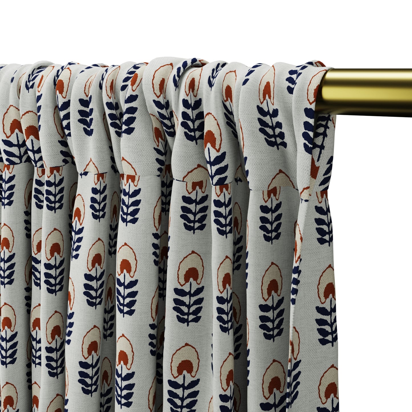 Dual Rod Pocket Curtains in Mini Florals - Pottery