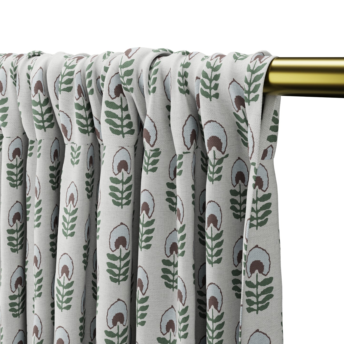 Dual Rod Pocket Curtains in Mini Florals - Sky Garden