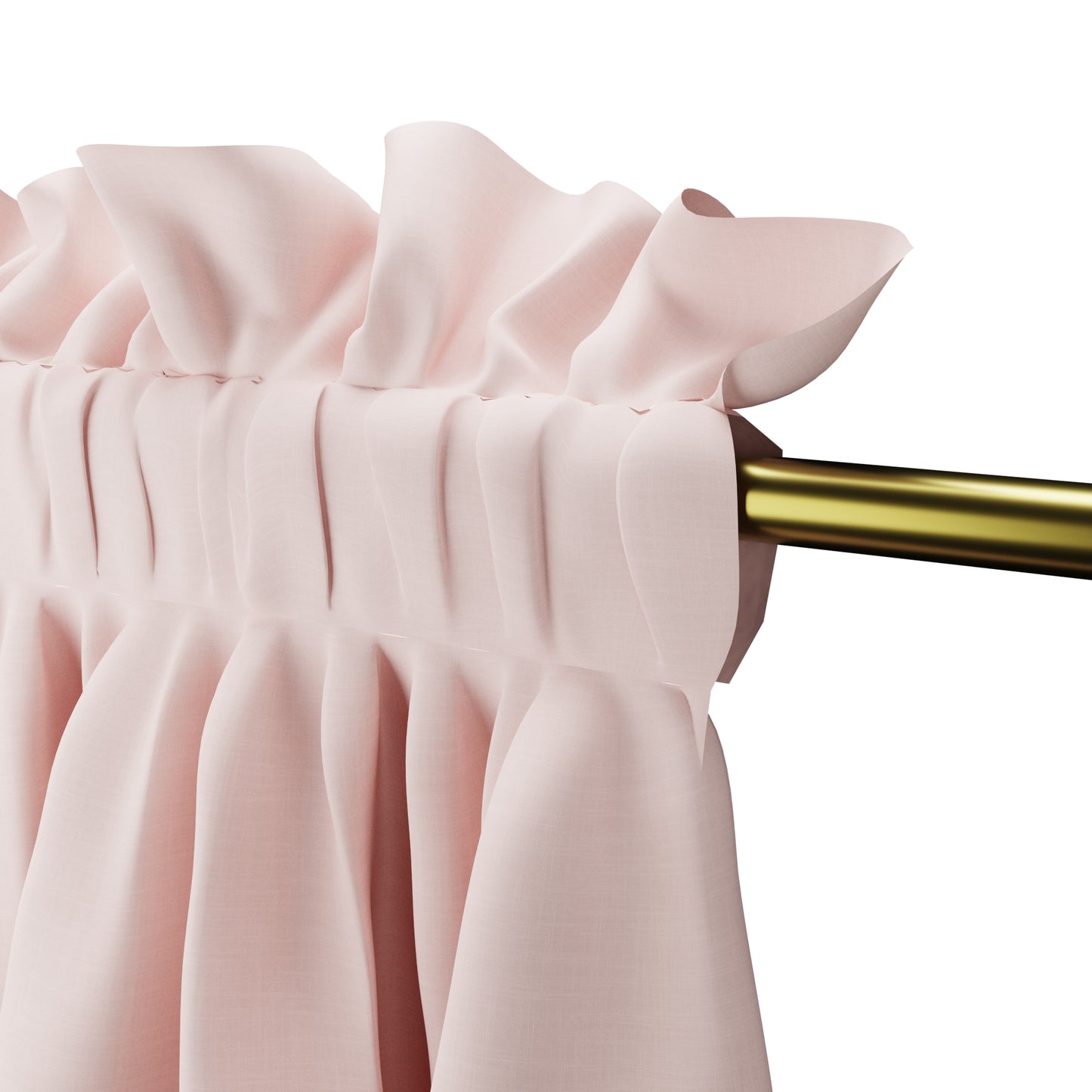 Dual Rod Pocket Curtains in Classic Linen - Blush